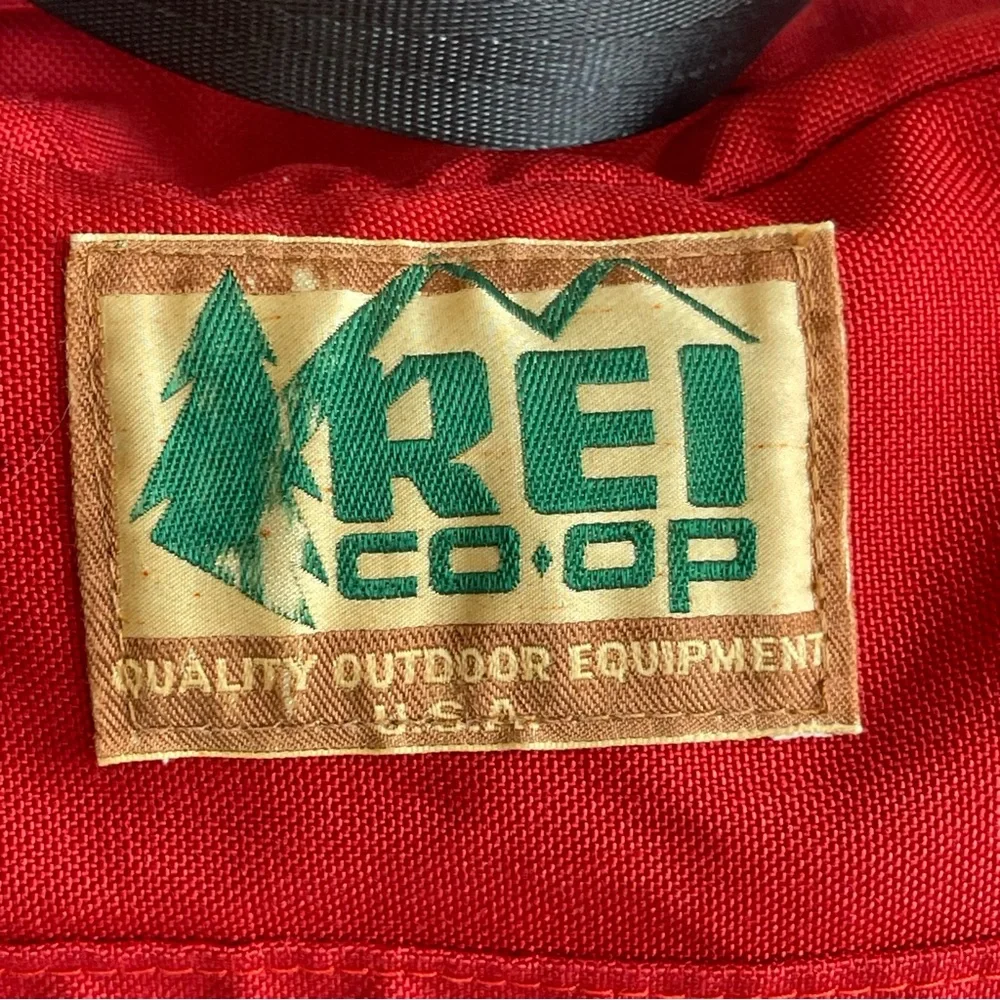 Vintage REI Medium Duffel Red Canvas Travel Tote Bag